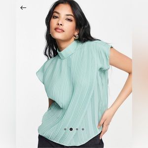 NWT! ASOS WRAP TOP WITH HIGH NECK & PLEAT DEISGN!